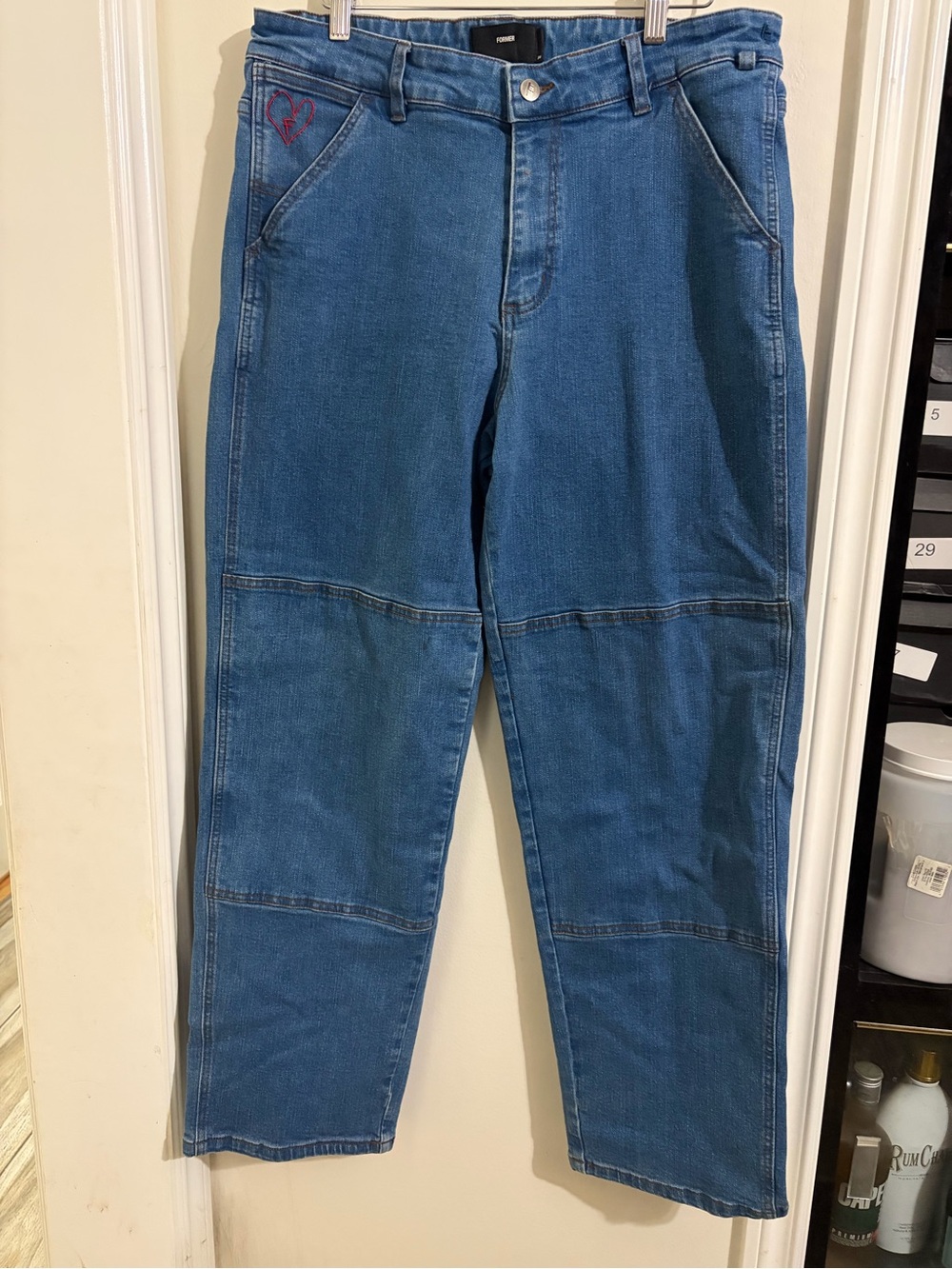 Former Relaxed Blue Women's Denim Jeans with Subtle Heart Detail
